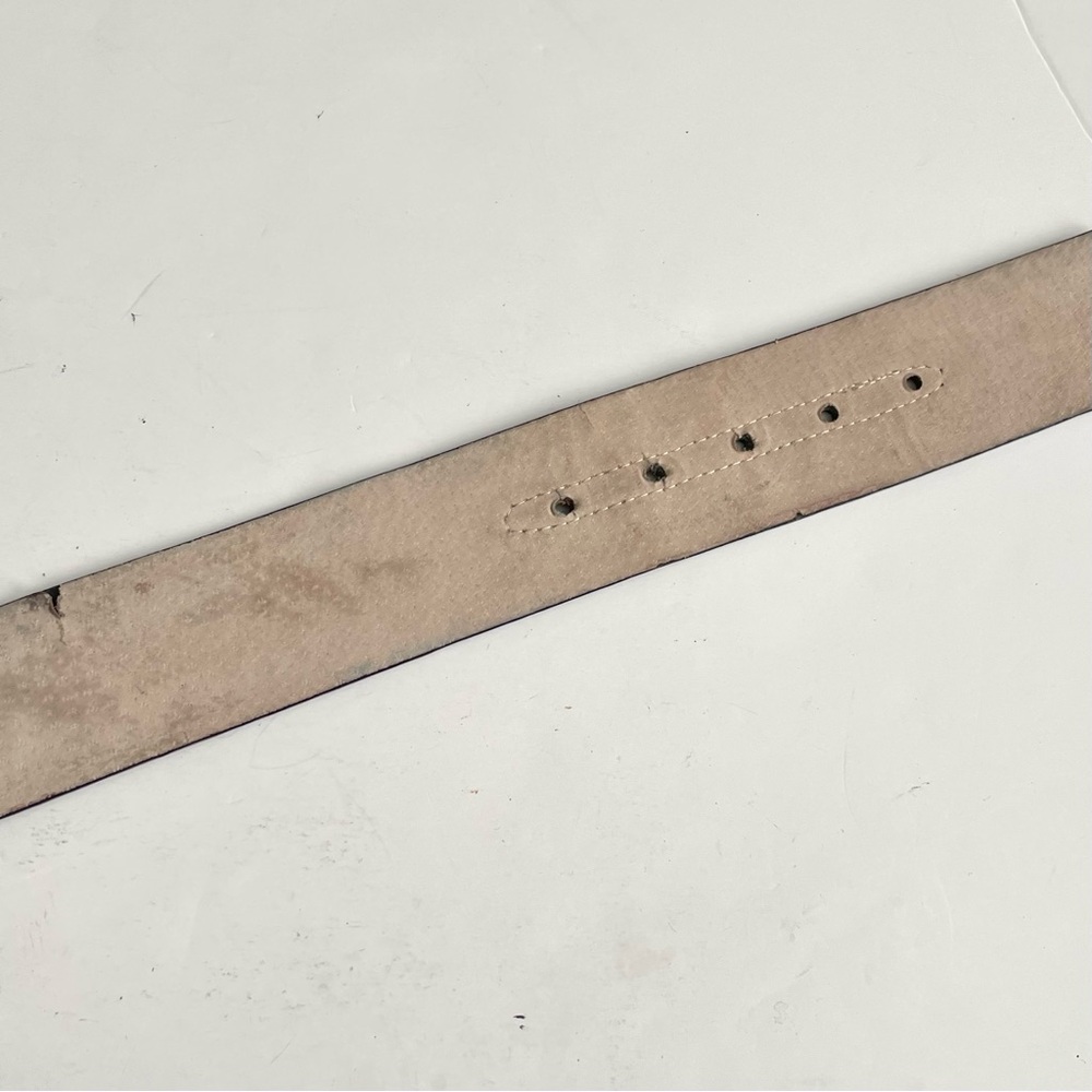 Brown Suede Floral Embroidered Belt with Silver Buckle - Picture 9 of 12